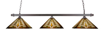 Toltec Lighting - 403-DG-959 - Three Light Island Pendant - Square Bar Square Fitter - Dark Granite