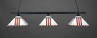 Toltec Lighting - 403-MB-958 - Three Light Bar - Square - Matte Black