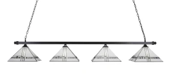 Toltec Lighting - 404-MB-955 - Four Light Bar - Square/Square - Matte Black