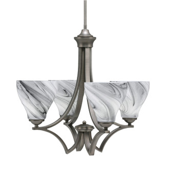 Toltec Lighting - 564-GP-4769 - Four Light Chandelier - Zilo - Graphite