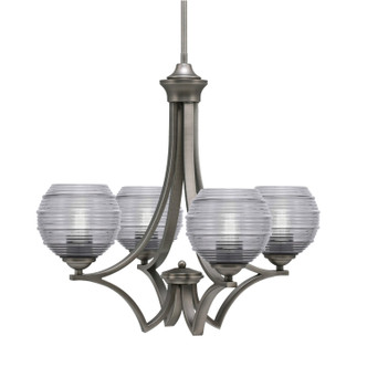 Toltec Lighting - 564-GP-5112 - Four Light Chandelier - Zilo - Graphite