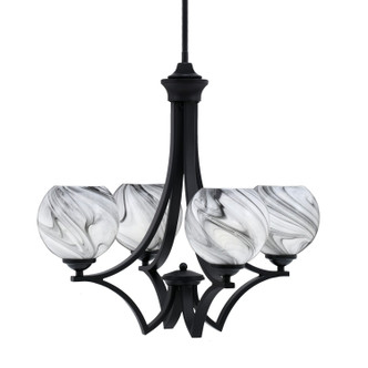 Toltec Lighting - 564-MB-4109 - Four Light Chandelier - Zilo - Matte Black