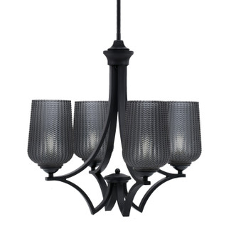 Toltec Lighting - 564-MB-4252 - Four Light Chandelier - Zilo - Matte Black