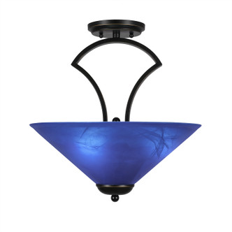 Toltec Lighting - 565-DG-415 - Three Light Semi-Flush Mount - Zilo - Dark Granite