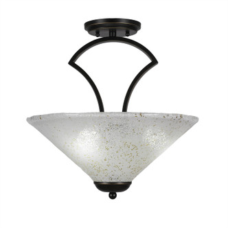 Toltec Lighting - 565-DG-714 - Three Light Semi-Flush Mount - Zilo - Dark Granite