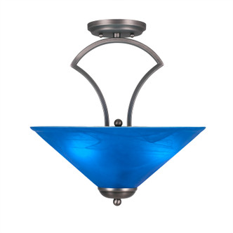 Toltec Lighting - 565-GP-415 - Three Light Semi-Flush Mount - Zilo - Graphite