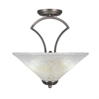Toltec Lighting - 565-GP-714 - Three Light Semi-Flush Mount - Zilo - Graphite