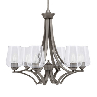 Toltec Lighting - 566-GP-210 - Six Light Chandelier - Zilo - Graphite
