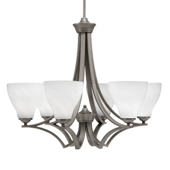 Toltec Lighting - 566-GP-4761 - Six Light Chandelier - Zilo - Graphite