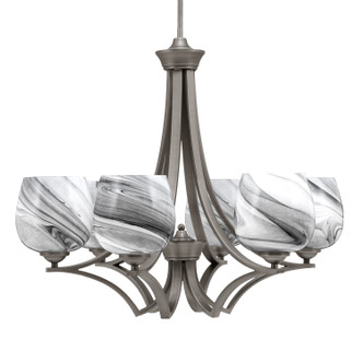 Toltec Lighting - 566-GP-4819 - Six Light Chandelier - Zilo - Graphite