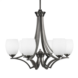 Toltec Lighting - 566-GP-615 - Six Light Chandelier - Zilo - Graphite