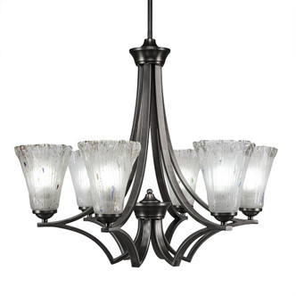 Toltec Lighting - 566-GP-721 - Six Light Chandelier - Zilo - Graphite