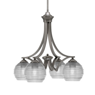Toltec Lighting - 568-GP-5110 - Four Light Chandelier - Zilo - Graphite