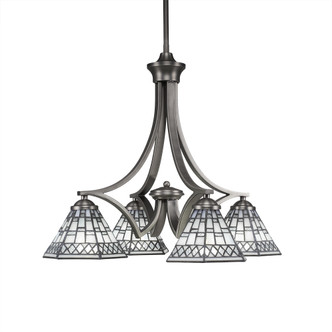 Toltec Lighting - 568-GP-9105 - Four Light Chandelier - Zilo - Graphite