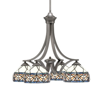 Toltec Lighting - 568-GP-9485 - Four Light Chandelier - Zilo - Graphite