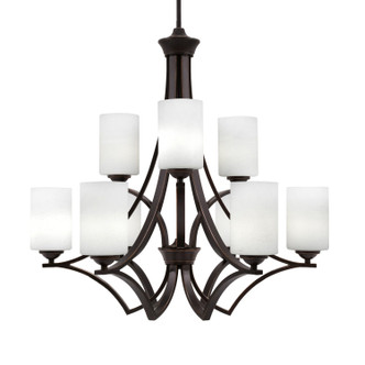 Toltec Lighting - 569-DG-310 - Nine Light Chandelier - Zilo - Dark Granite
