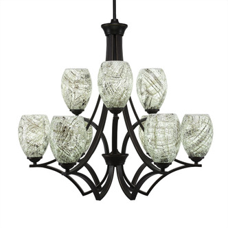 Toltec Lighting - 569-DG-5054 - Nine Light Chandelier - Zilo - Dark Granite