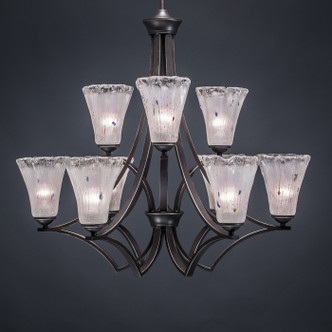 Toltec Lighting - 569-DG-721 - Nine Light Chandelier - Zilo - Dark Granite