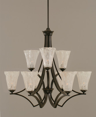 Toltec Lighting - 569-DG-729 - Nine Light Chandelier - Zilo - Dark Granite