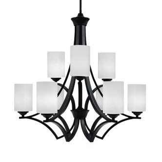 Toltec Lighting - 569-MB-3001 - Nine Light Chandelier - Zilo - Matte Black