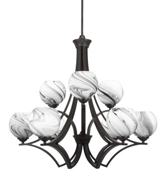 Toltec Lighting - 569-MB-4109 - Nine Light Chandelier - Zilo - Matte Black
