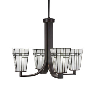 Toltec Lighting - 574-DG-9554 - Four Light Chandelier - Apollo - Dark Granite