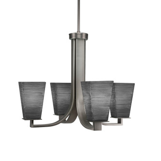 Toltec Lighting - 574-GP-672 - Four Light Chandelier - Apollo - Graphite