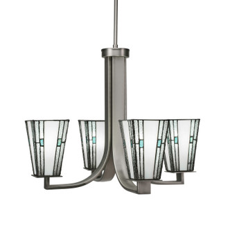 Toltec Lighting - 574-GP-9534 - Four Light Chandelier - Apollo - Graphite