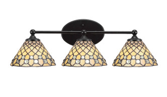 Toltec Lighting - 5913-MB-9415 - Three Light Bath Bar - Capri - Matte Black