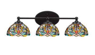 Toltec Lighting - 5913-MB-9905 - Three Light Bath Bar - Capri - Matte Black