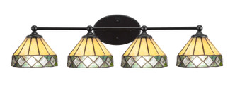 Toltec Lighting - 5914-MB-9405 - Four Light Bath Bar - Capri - Matte Black