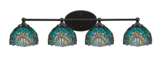 Toltec Lighting - 5914-MB-9925 - Four Light Bath Bar - Capri - Matte Black