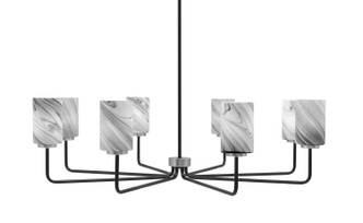 Toltec Lighting - 6208-MBGP-3009 - Eight Light Chandelier - Sandia - Matte Black & Graphite