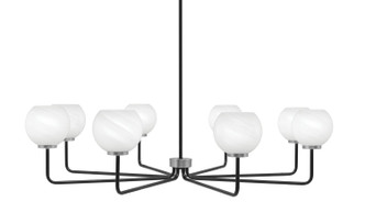 Toltec Lighting - 6208-MBGP-4101 - Eight Light Chandelier - Sandia - Matte Black & Graphite