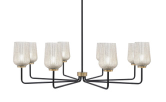 Toltec Lighting - 6208-MBNAB-4253 - Eight Light Chandelier - Sandia - Matte Black & New Age Brass