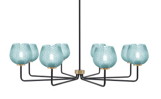 Toltec Lighting - 6208-MBNAB-4605 - Eight Light Chandelier - Sandia - Matte Black & New Age Brass