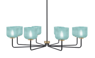 Toltec Lighting - 6208-MBNAB-4615 - Eight Light Chandelier - Sandia - Matte Black & New Age Brass