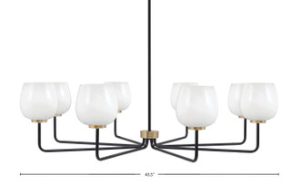 Toltec Lighting - 6208-MBNAB-4811 - Eight Light Chandelier - Sandia - Matte Black & New Age Brass