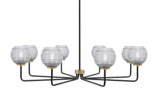 Toltec Lighting - 6208-MBNAB-5110 - Eight Light Chandelier - Sandia - Matte Black & New Age Brass
