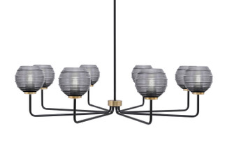 Toltec Lighting - 6208-MBNAB-5112 - Eight Light Chandelier - Sandia - Matte Black & New Age Brass