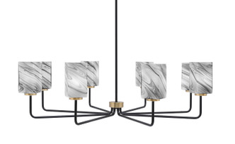 Toltec Lighting - 6208-MBNAB-549 - Eight Light Chandelier - Sandia - Matte Black & New Age Brass