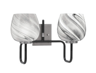 Toltec Lighting - 6222-MBGP-4819 - Two Light Bath Bar - Sandia - Matte Black & Graphite
