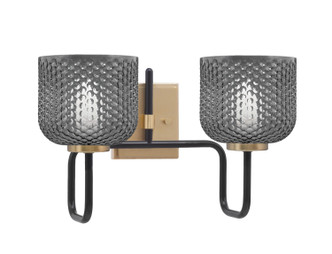 Toltec Lighting - 6222-MBNAB-4612 - Two Light Bath Bar - Sandia - Matte Black & New Age Brass