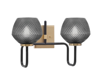 Toltec Lighting - 6222-MBNAB-4622 - Two Light Bath Bar - Sandia - Matte Black & New Age Brass