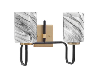 Toltec Lighting - 6222-MBNAB-549 - Two Light Bath Bar - Sandia - Matte Black & New Age Brass