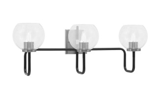 Toltec Lighting - 6223-MBGP-4100 - Three Light Bath Bar - Sandia - Matte Black & Graphite
