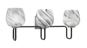 Toltec Lighting - 6223-MBGP-4819 - Three Light Bath Bar - Sandia - Matte Black & Graphite