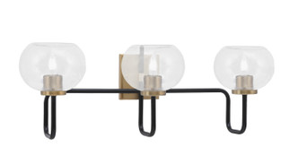 Toltec Lighting - 6223-MBNAB-202 - Three Light Bath Bar - Sandia - Matte Black & New Age Brass