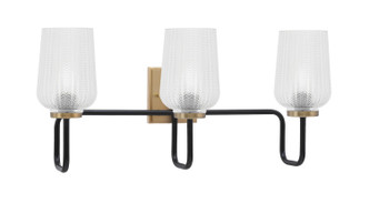 Toltec Lighting - 6223-MBNAB-4250 - Three Light Bath Bar - Sandia - Matte Black & New Age Brass