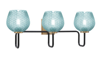 Toltec Lighting - 6223-MBNAB-4605 - Three Light Bath Bar - Sandia - Matte Black & New Age Brass
